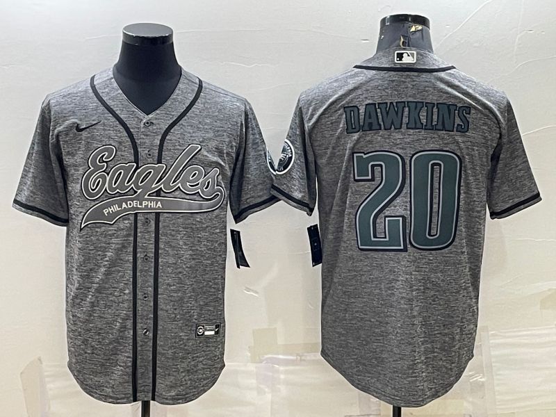 Men Philadelphia Eagles #20 Dawkins Grey hemp ash 2022 Nike Co branded NFL Jersey->philadelphia eagles->NFL Jersey